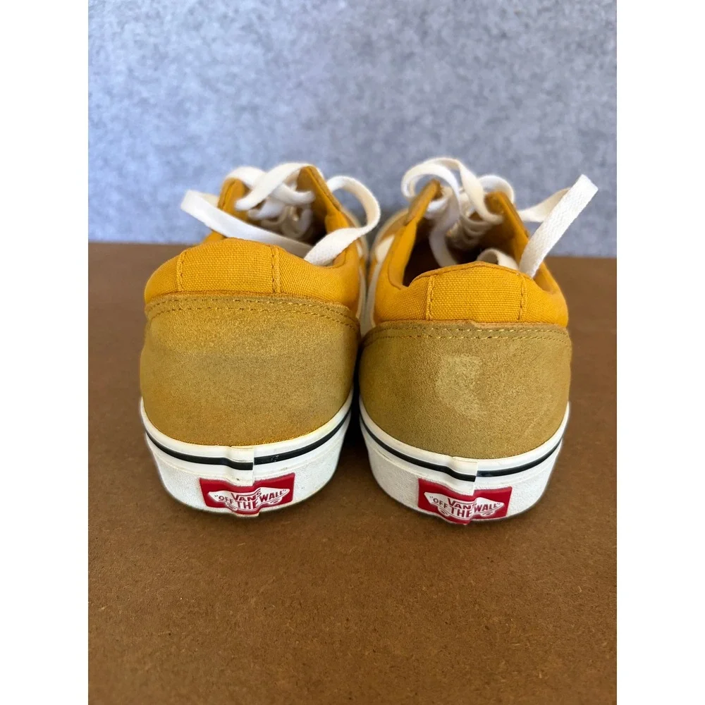 Vans Ward Low TopSneakers MustardYellow SuedeCanvas SkateShoes Men 10 Women 11.5